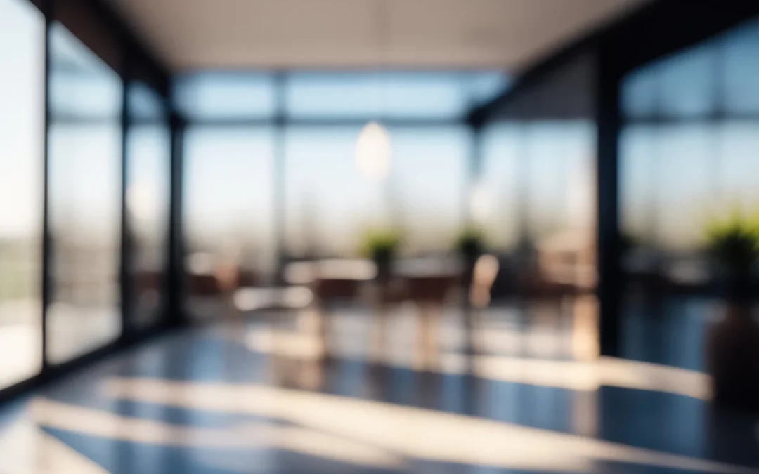 Modern business office space with blurred focus